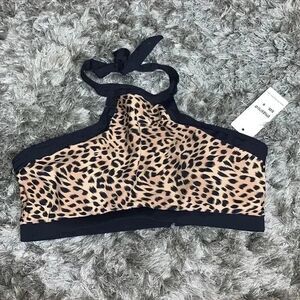 Beach joy bikini swim top size medium cheetah print